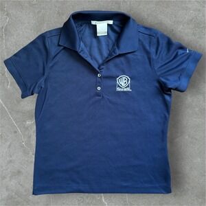 Nike Golf Womens Polo Shirt‎ WB Games Size Medium Logo Blue Dri-Fit Activewear